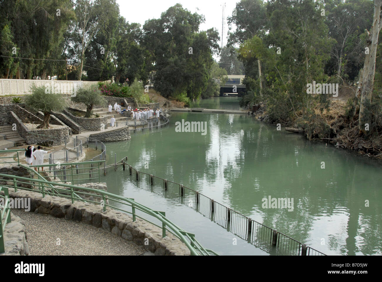 Il Battesimo sul fiume giordano in Galilea, Terra Santa, Israele Foto Stock
