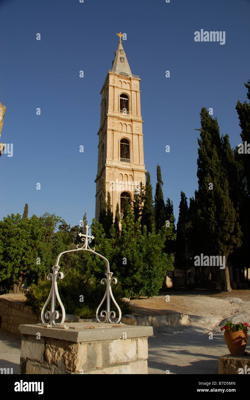 Torre Campanaria (Russo candela) al monastero russo di ascensione (Eleon), Mt di olive, Gerusalemme, Israele Foto Stock