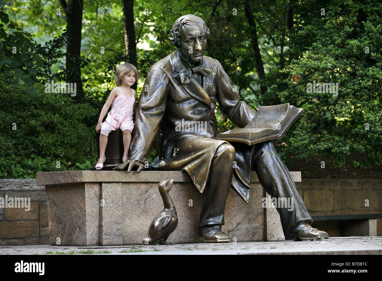 Hans Christian Andersen statua, al Central Park di New York City, Stati Uniti d'America Foto Stock