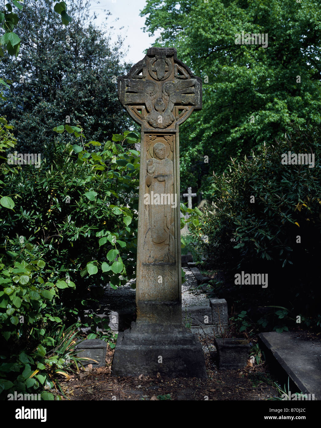 Emmeline Pankhurst tomba, Brompton cimitero Foto Stock
