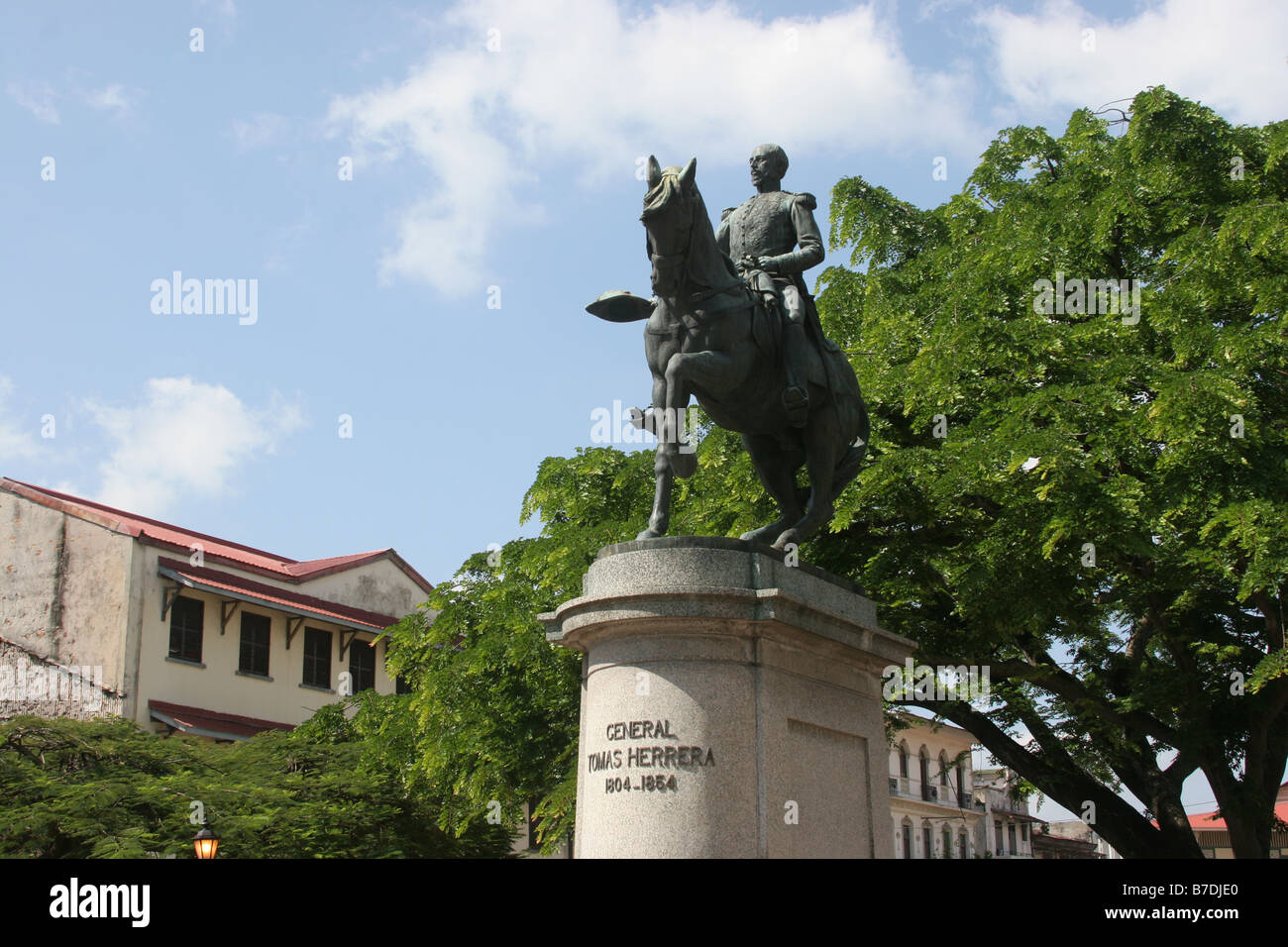Statua del generale Tomas Herrera, eroe della indipendenza panamense dalla Spagna. Foto Stock