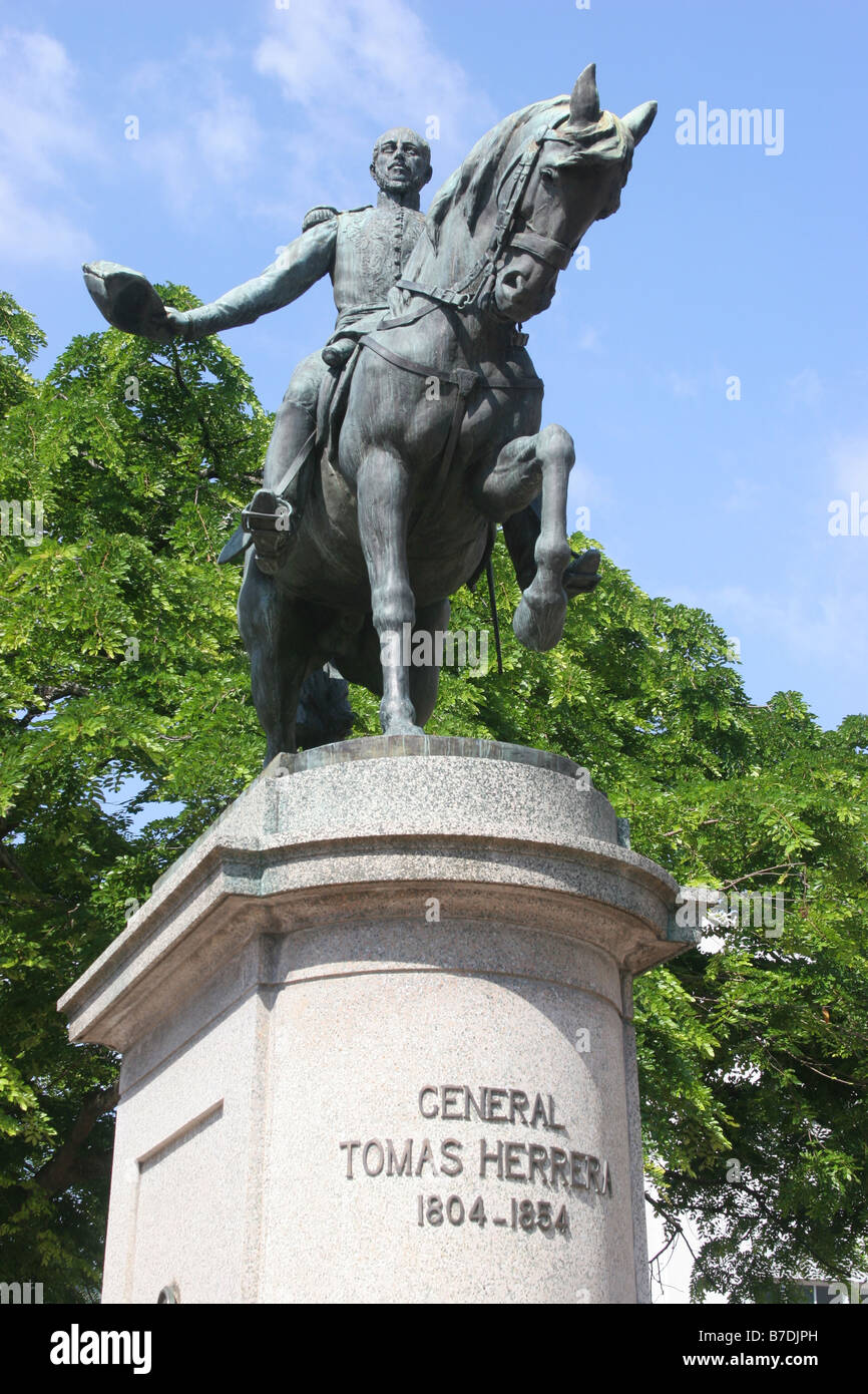 Statua del generale Tomas Herrera, eroe della indipendenza panamense dalla Spagna. Foto Stock