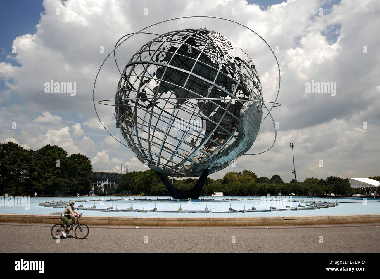 L'Unisfera, Flushing Meadows Corona Park, Queens, a New York City, Stati Uniti d'America Foto Stock