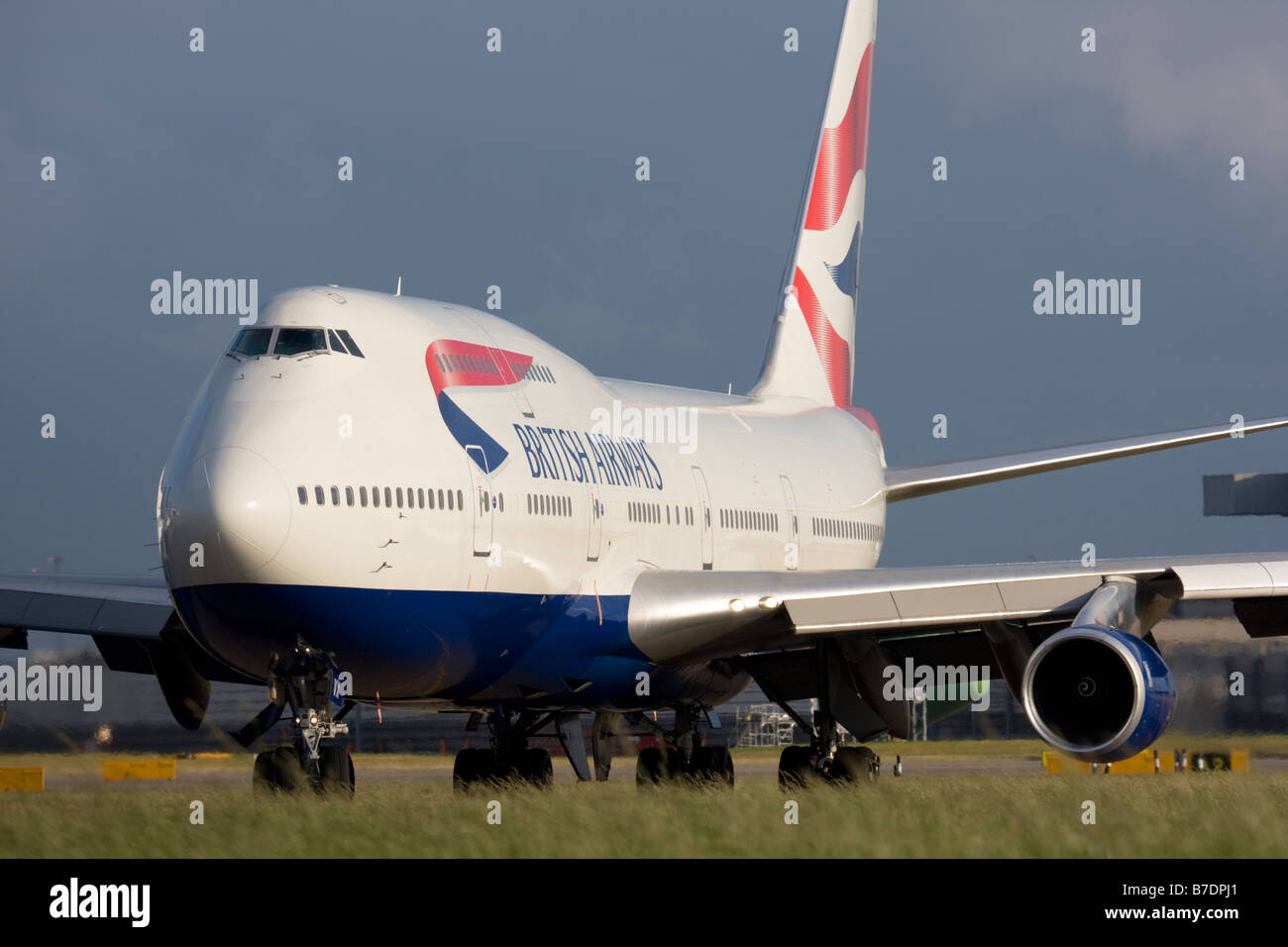 British Airways Boeing 747 all'aeroporto di Londra Heathrow. Foto Stock