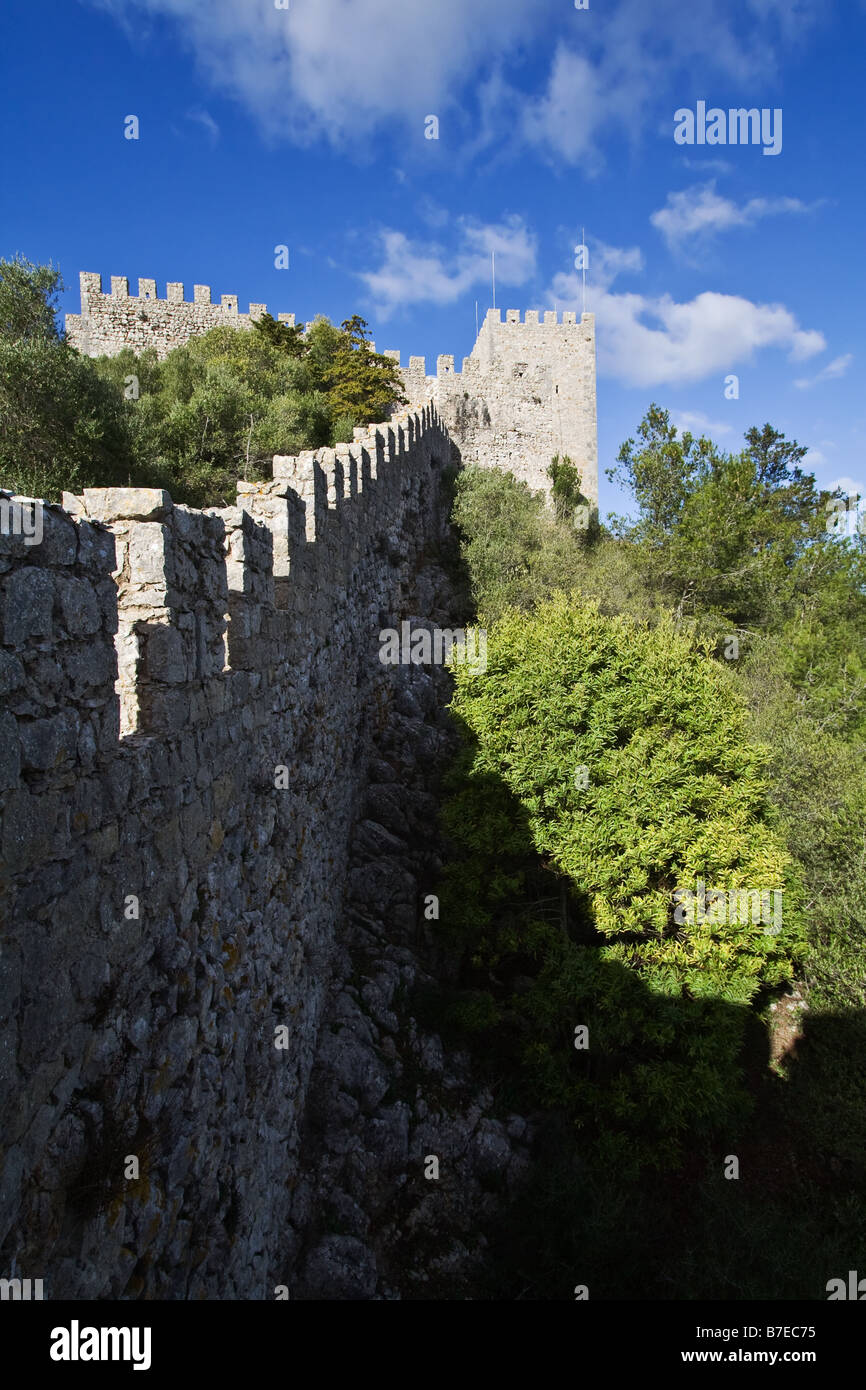 Il castello di Sesimbra, Portogallo. Foto Stock