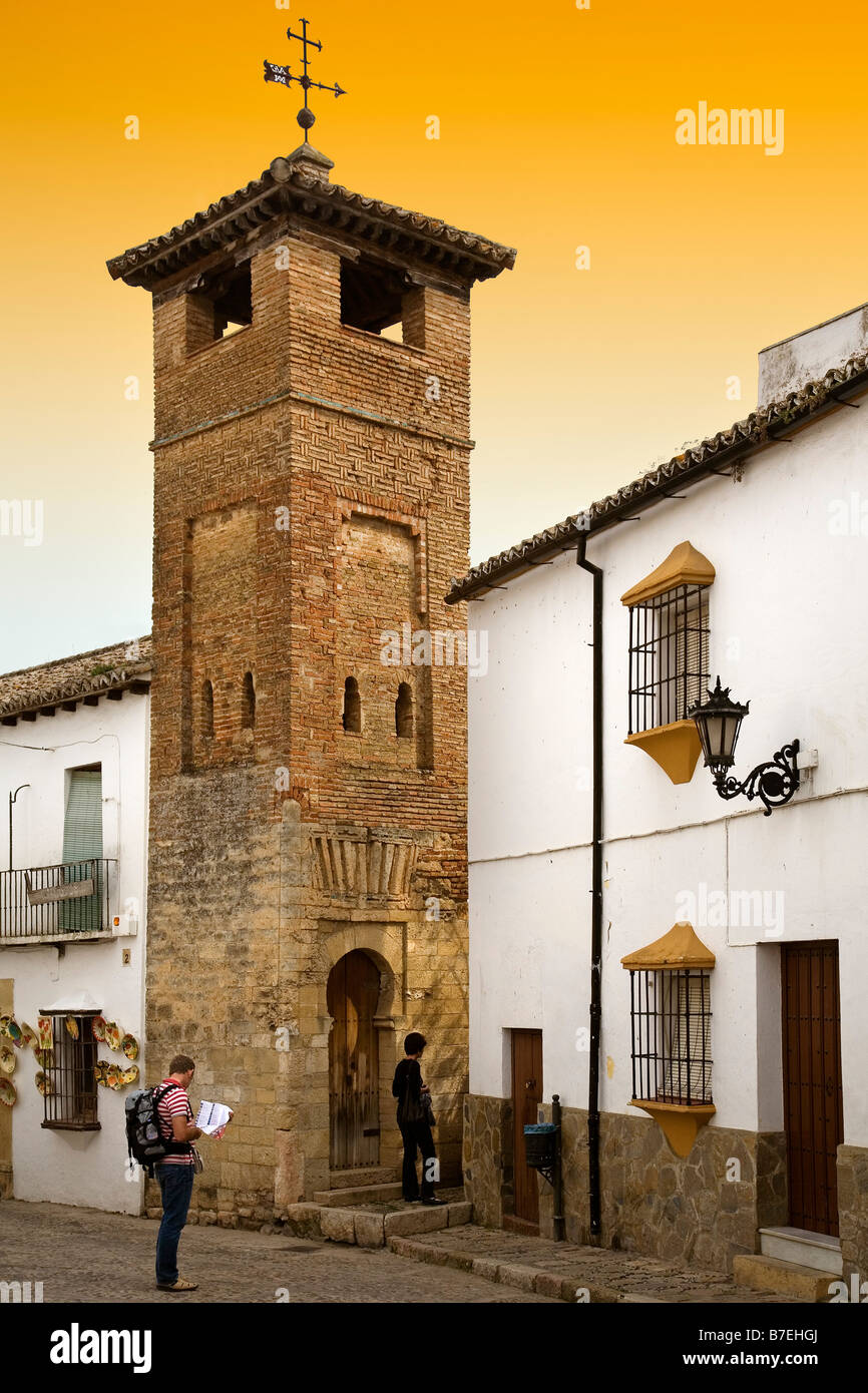 Il minareto di San Sebastian vecchia moschea Ronda Serrania de Ronda Malaga Andalusia Spagna Foto Stock