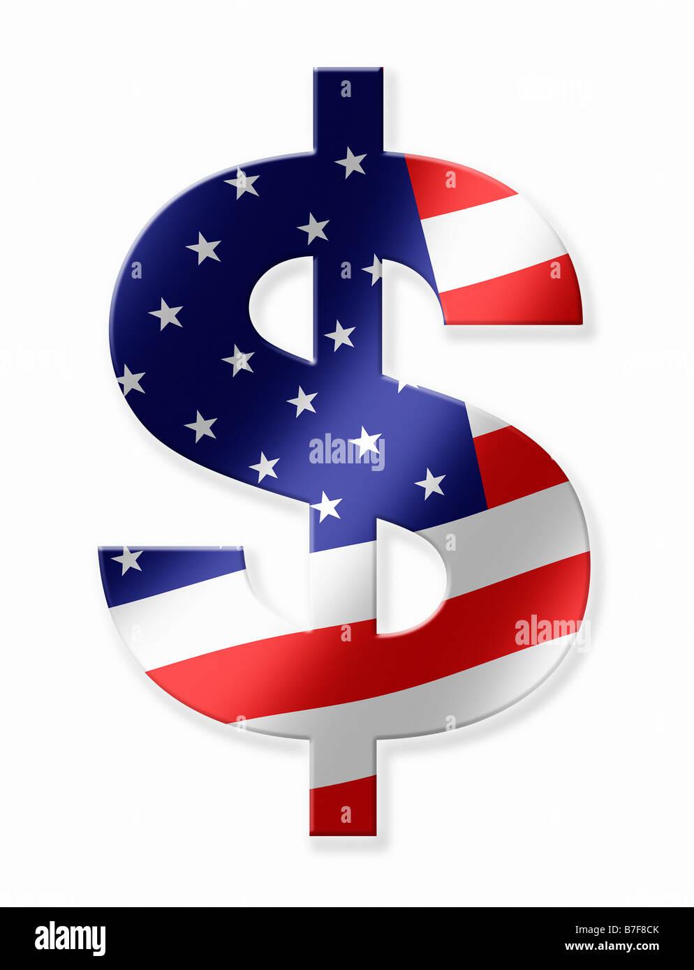 U.S.A. America bandiera americana, Stars & Stripes, all'interno di un dollaro USA il simbolo $ Foto Stock