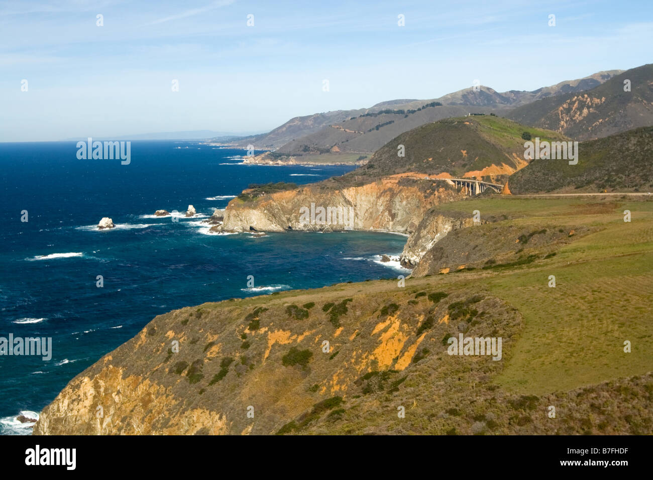 Bel Big Sur giù Hwy 1, Costa della California, California Foto Stock