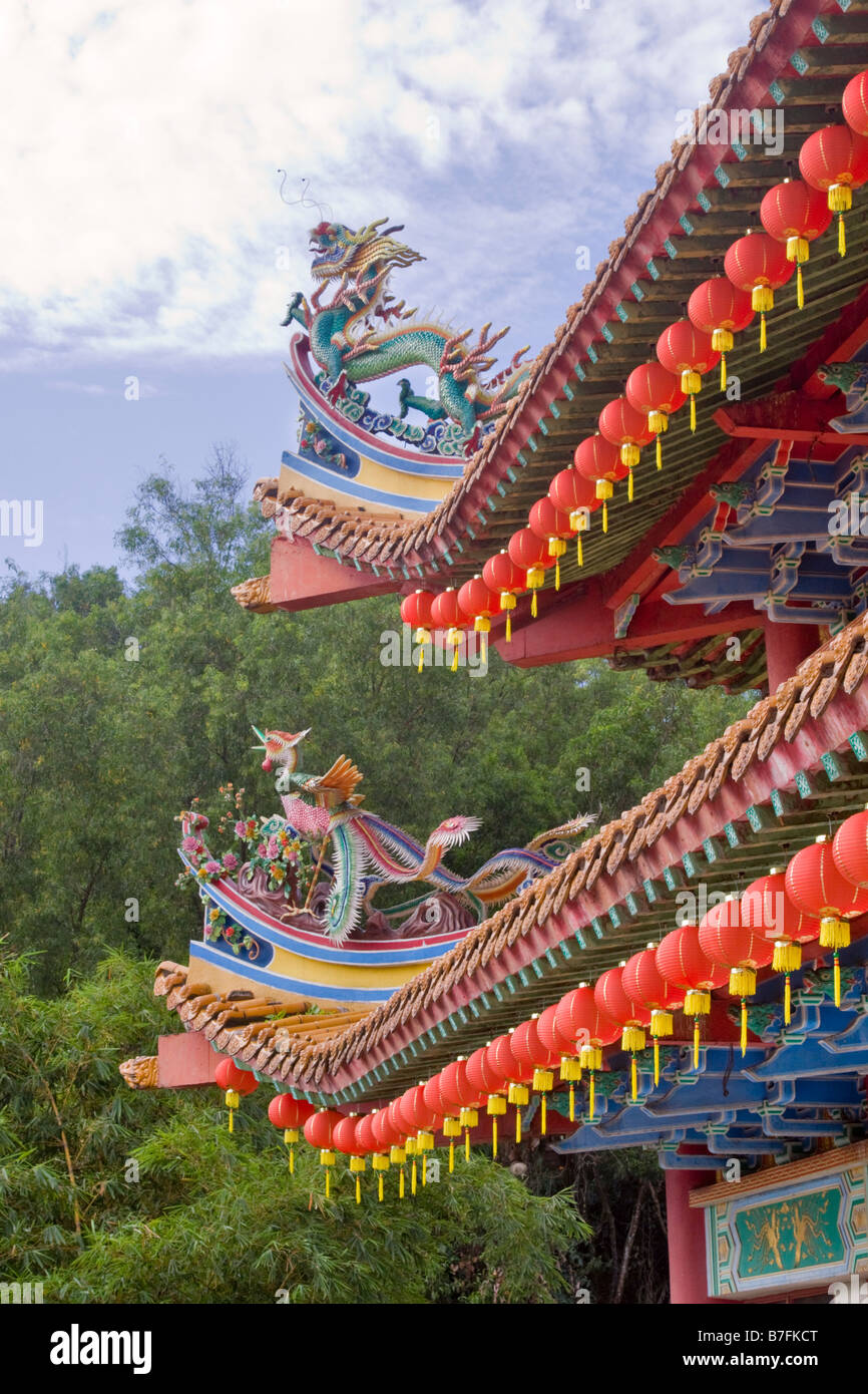 Decorazione del Thean Hou tempio Cinese, Kuala Lumpur, Malesia Foto Stock