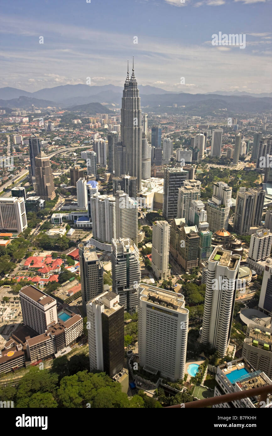 Vista dalla Torre KL Kuala Lumpur in Malesia Foto Stock