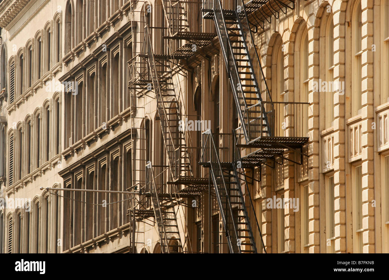 Scala esterna caso fire escape Foto Stock