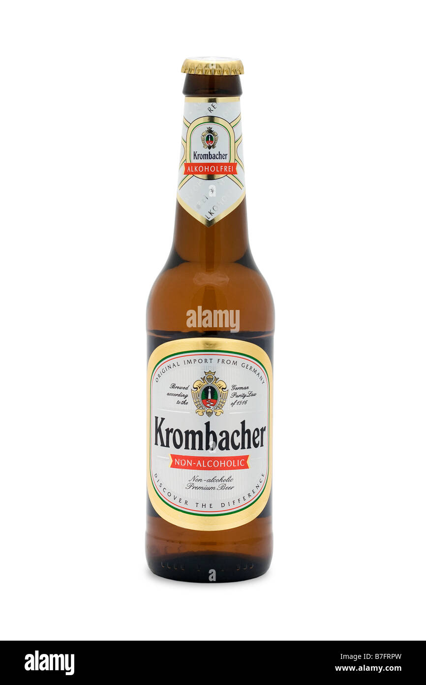 Krombacher analcolico birra tedesca di colore ambra dizzy sparkle luppolo naturale Foto Stock
