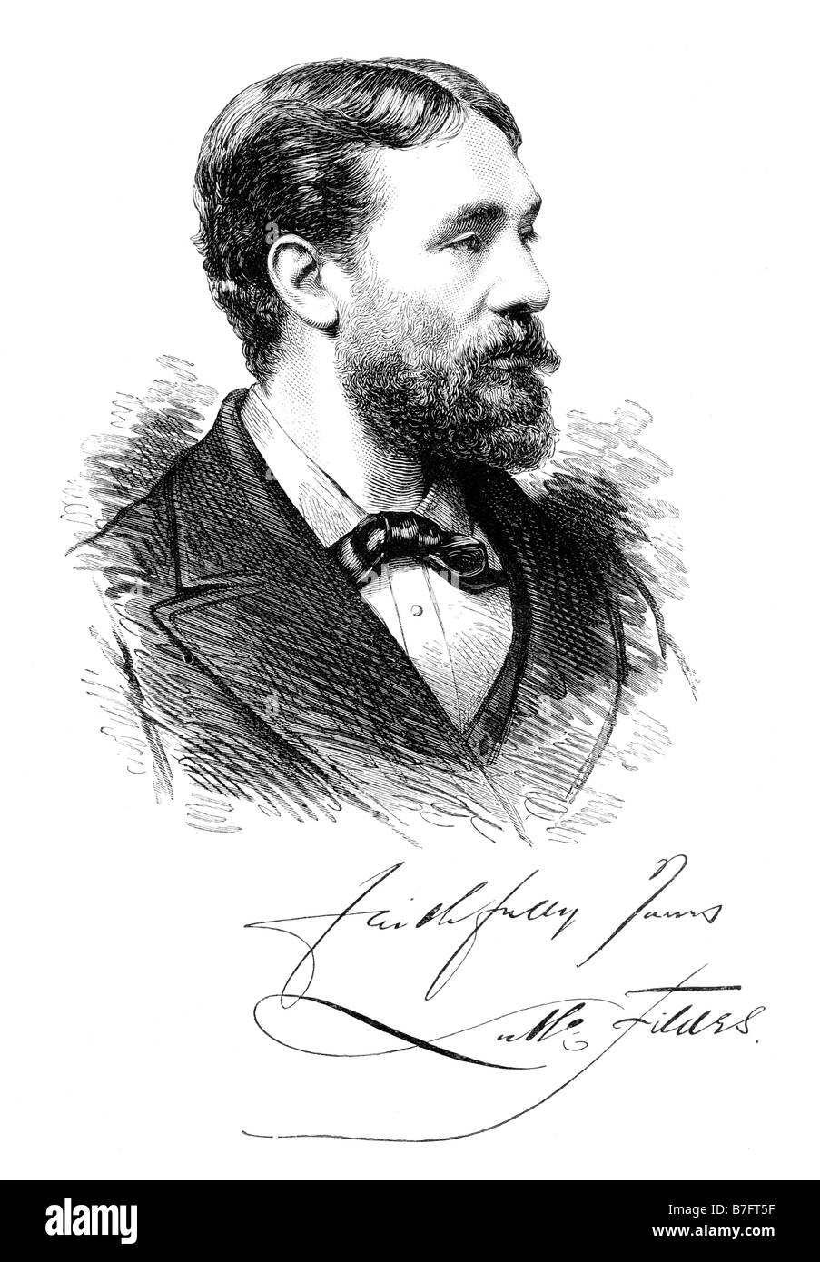 Lucas Luke Fildes A R un ritratto dell'artista illustrazione dalla rivista di arte circa 1889 Foto Stock