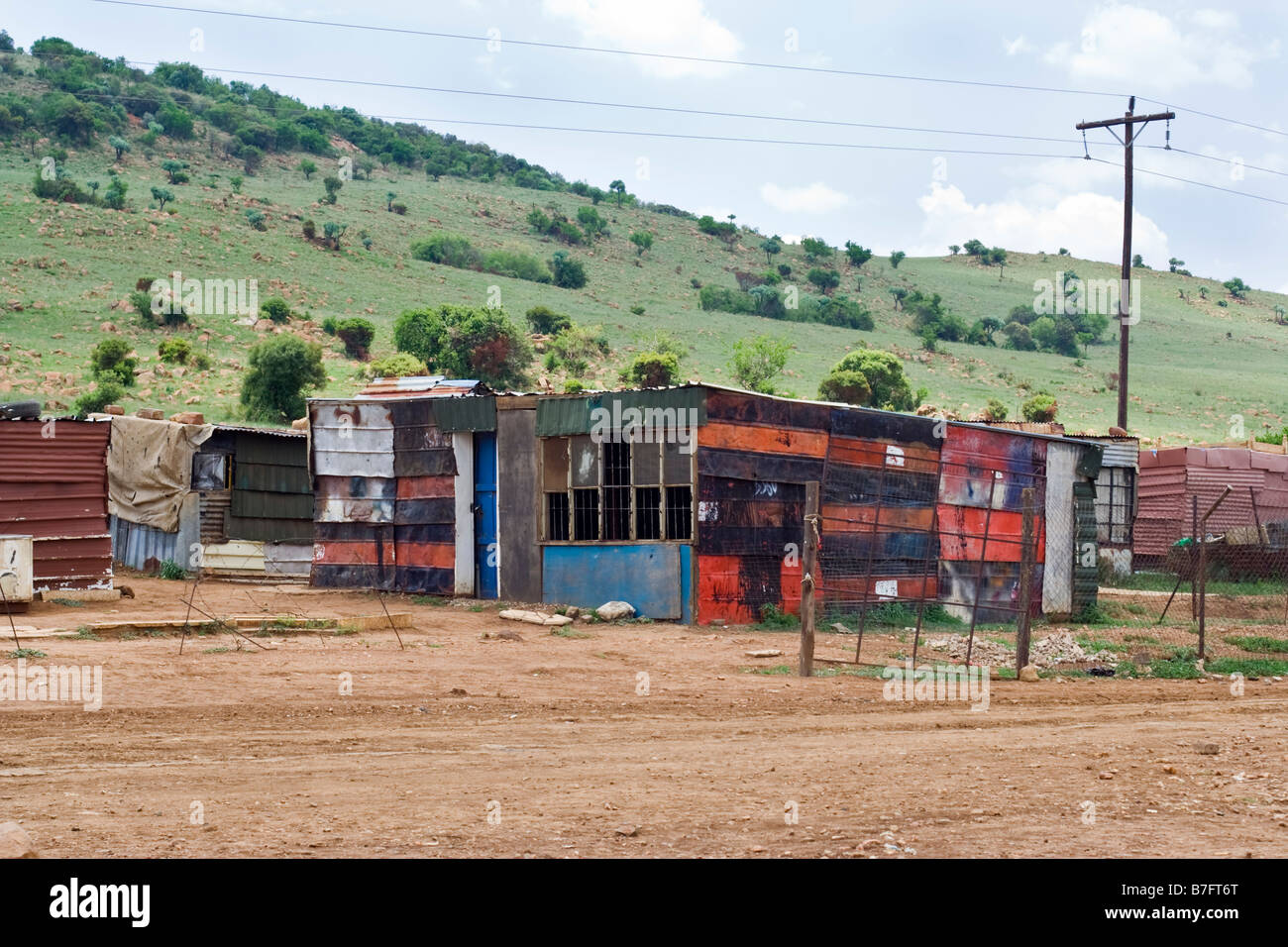Squatter camp in Sud Africa Foto Stock