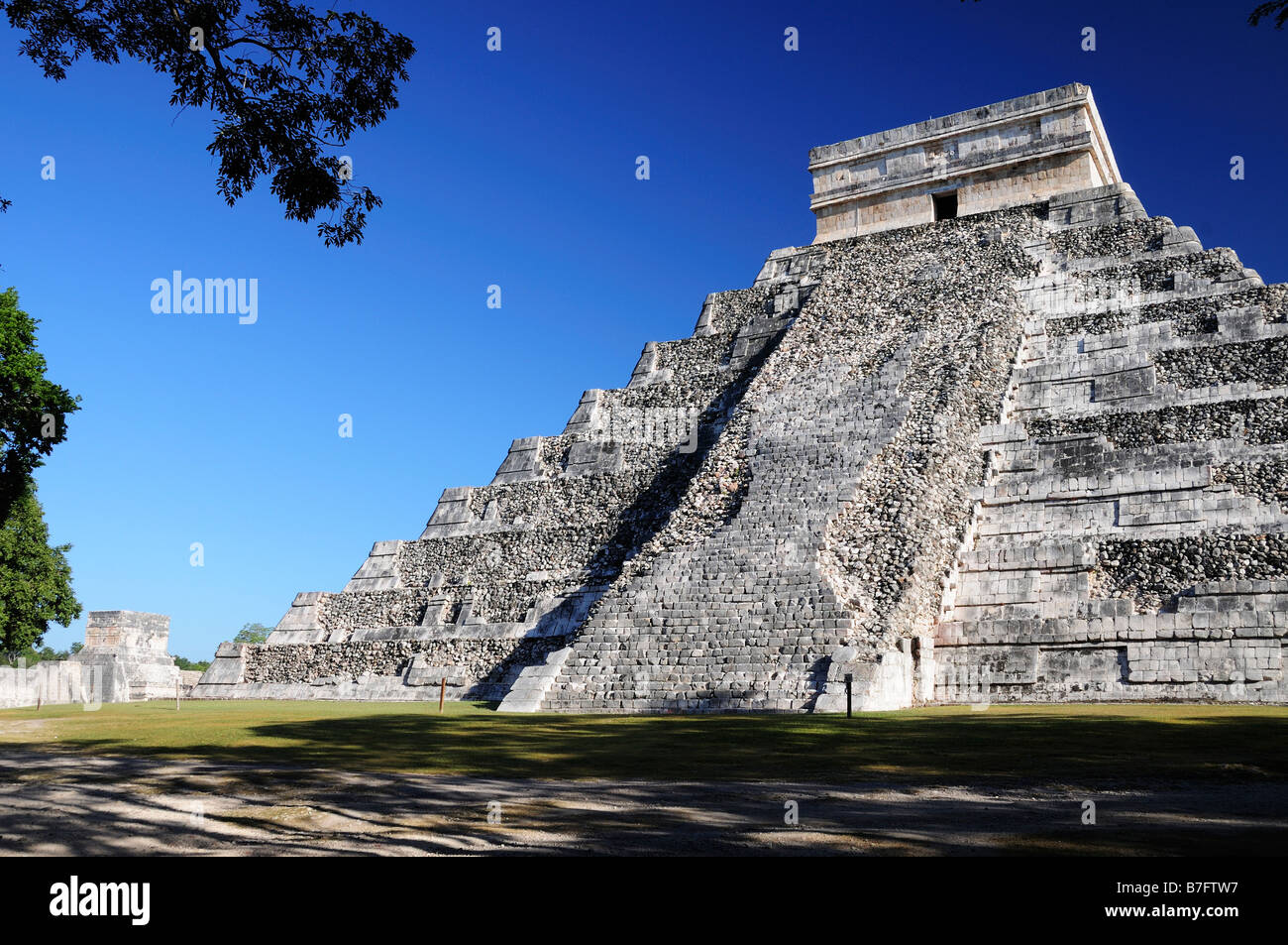 Piramide di Kukulcan, Chichen Itza sito Maya Foto Stock