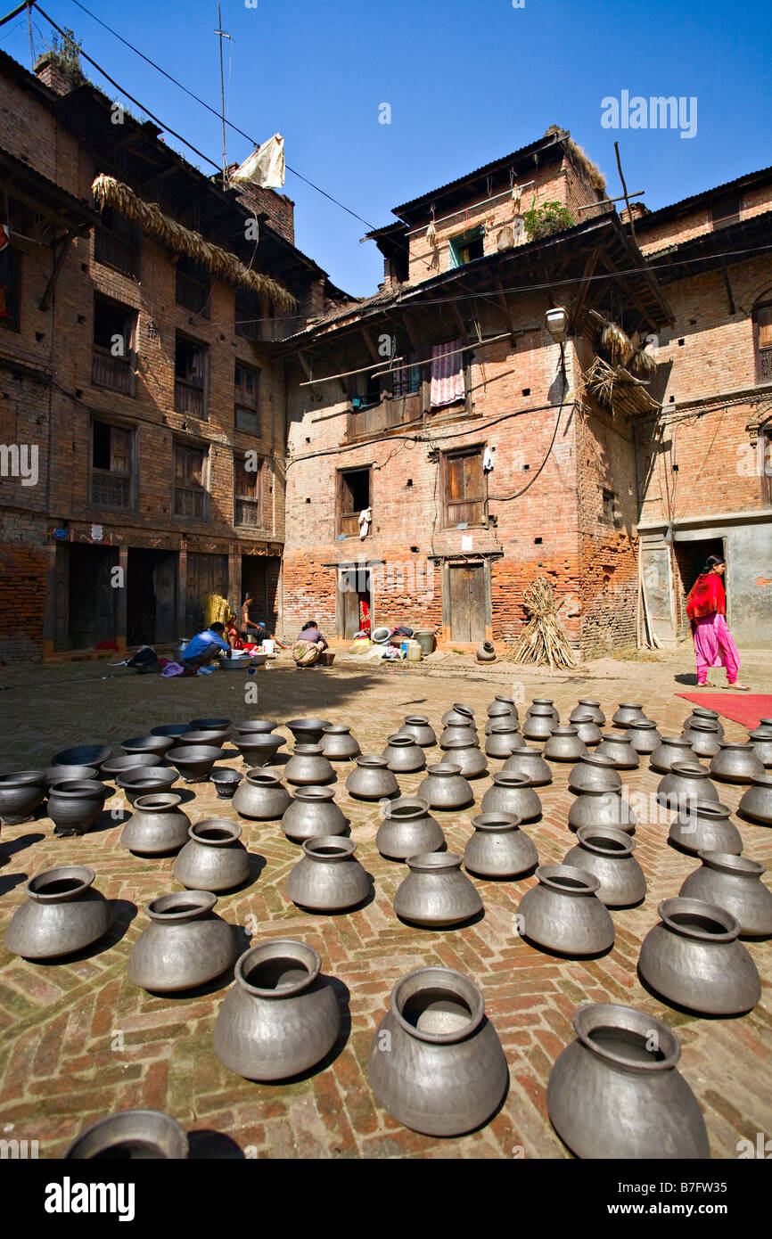 Pottery Square, Bhaktapur, Nepal, Asia Foto Stock