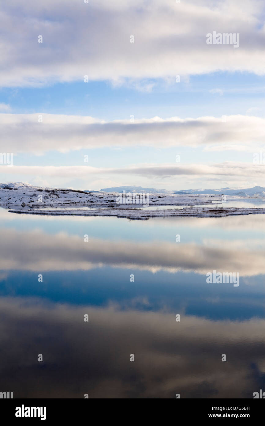 Þingvellir scena invernale Foto Stock