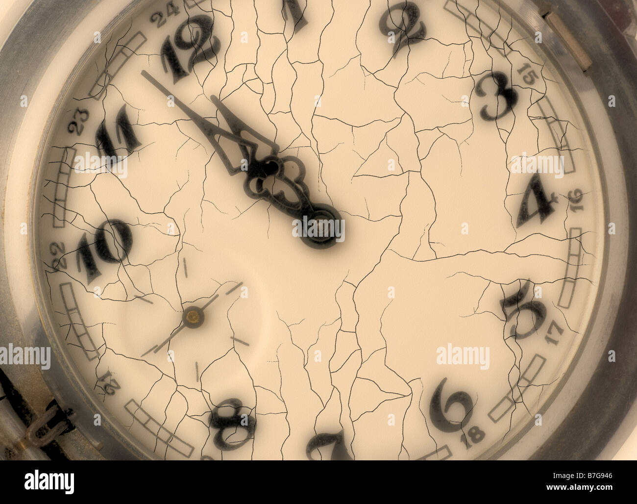 Analog ore di tempo è stabilito a ore 12.00 una foto da vicino Foto Stock