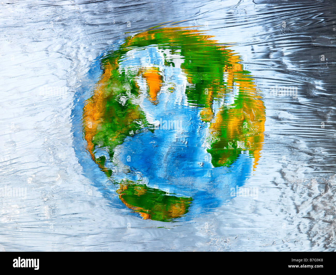 Il mondo è congelato a causa della crisi creditizia globale e la recessione Foto Stock