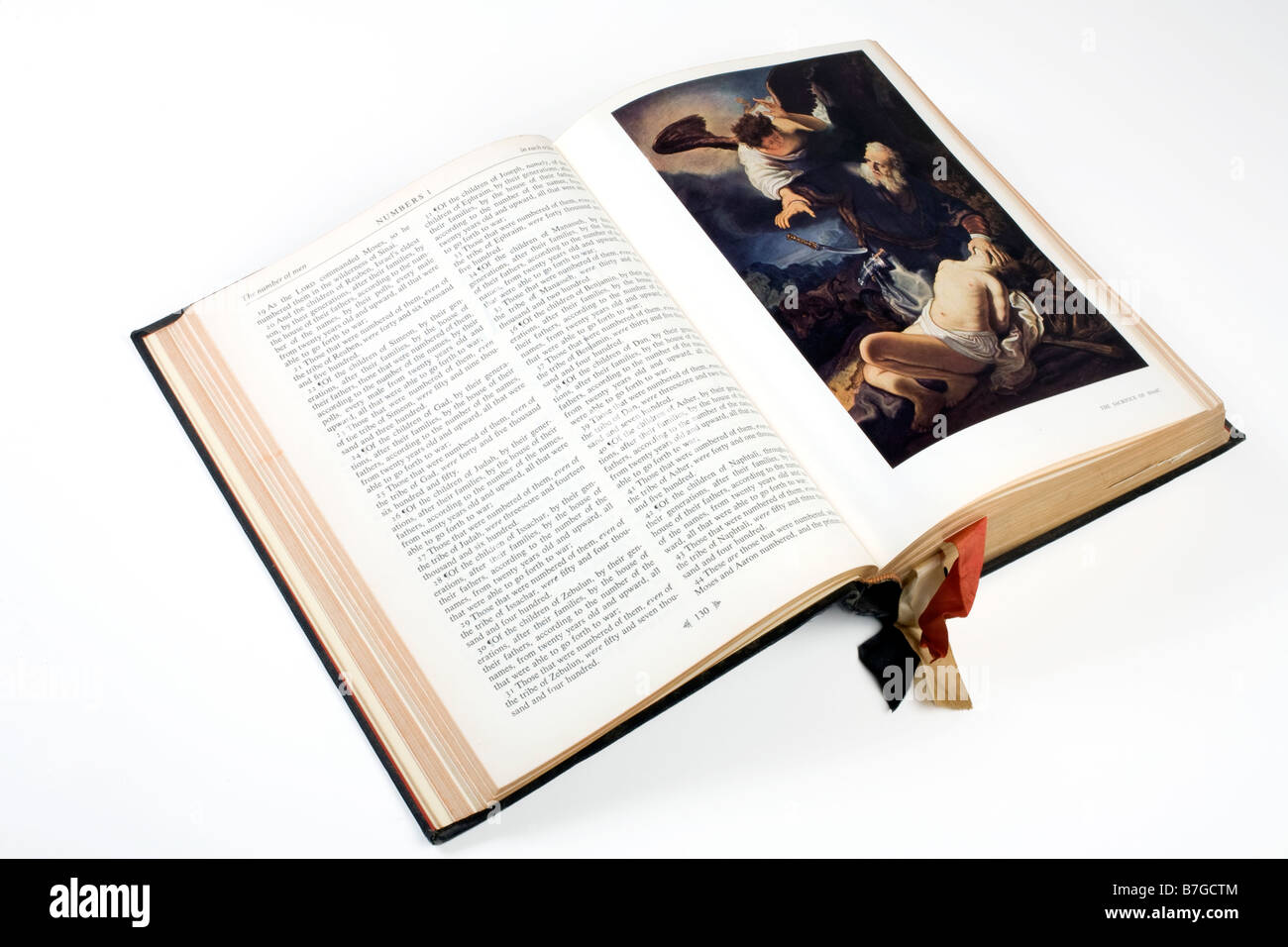 Versione di King James la Bibbia aperta a un capitolo del libro di Mosè chiamò i numeri Foto Stock