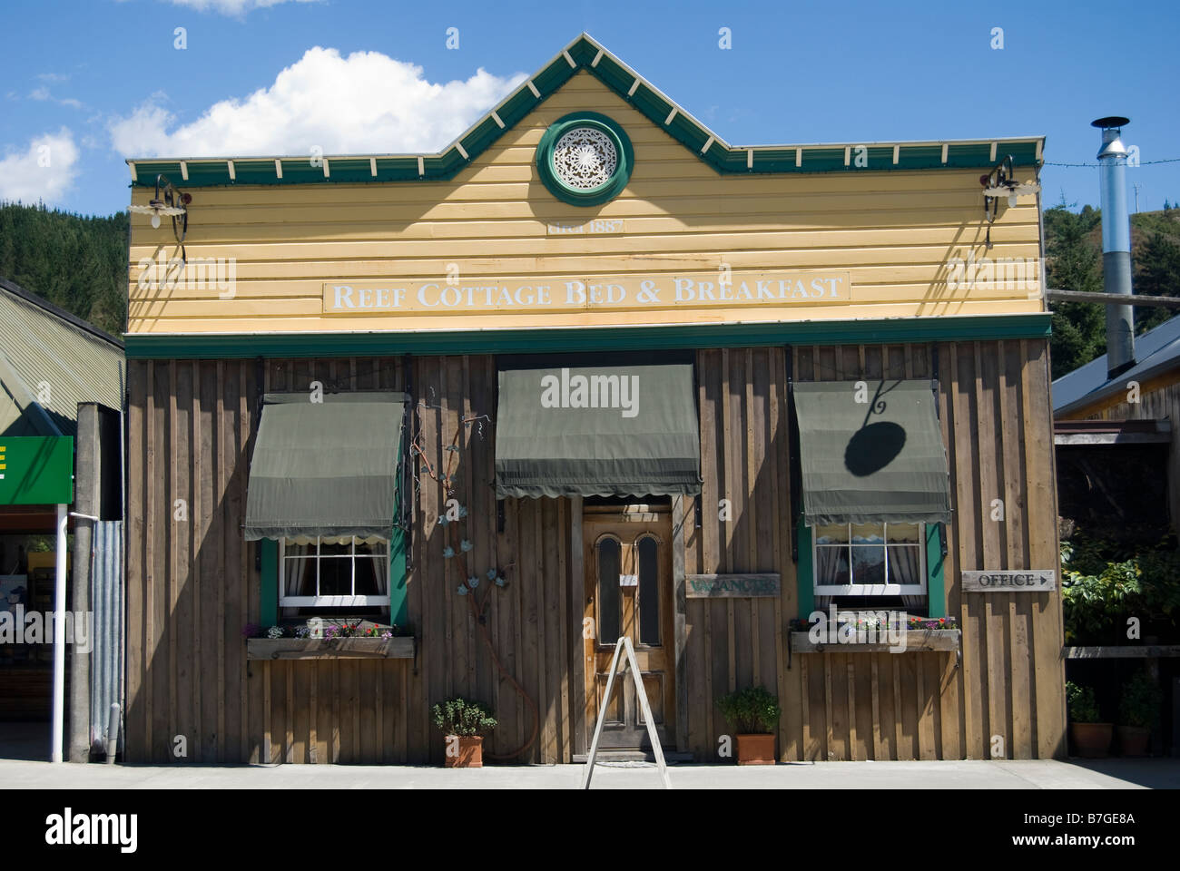 Reef storico Cottage Bed & Breakfast, Broadway, Reefton, Buller District, West Coast, Nuova Zelanda Foto Stock