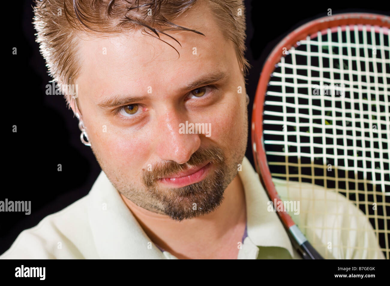 Giovane giocatore di tennis Foto Stock