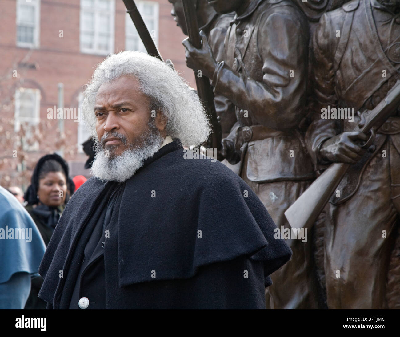 Frederick Douglass Guerra Civile Reenactor Foto Stock