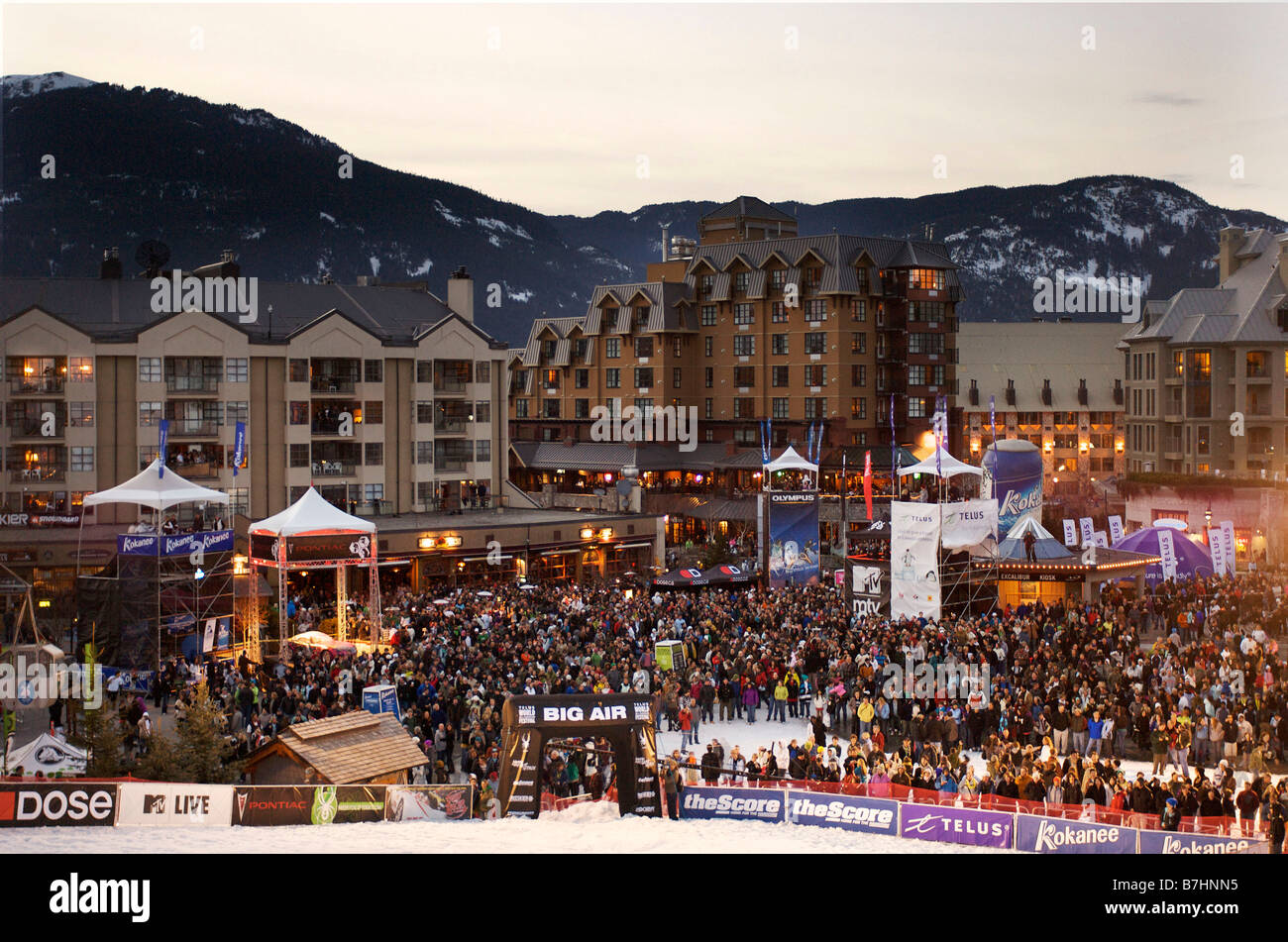WSSF Big Air Compitition 12 aprile 2008 il villaggio di Whistler della Columbia britannica in Canada Foto Stock