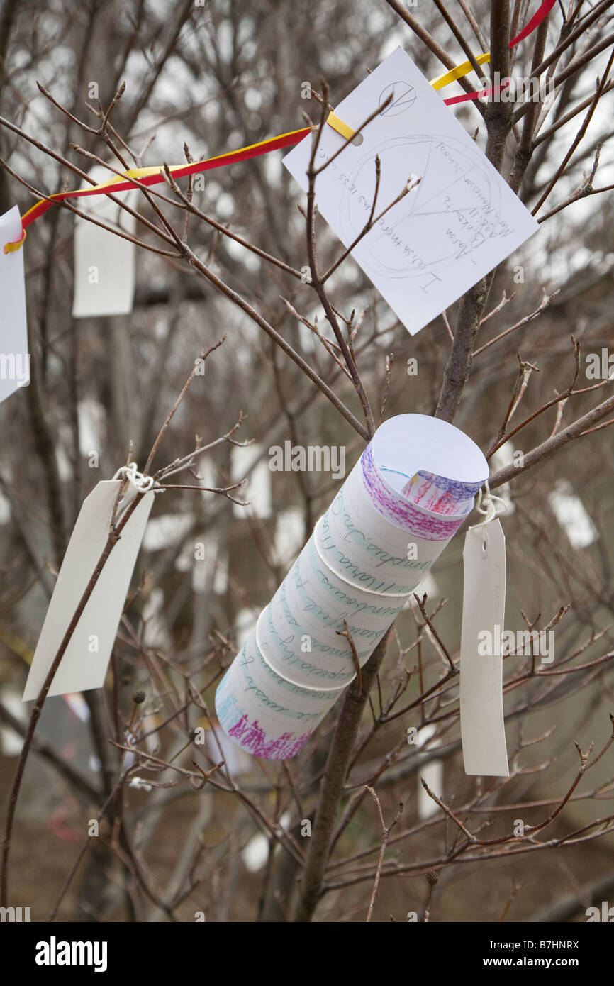 Auguri per il futuro a sinistra da persone in visita a Washington per le presidenziali inaugurazione di Barack Obama Foto Stock