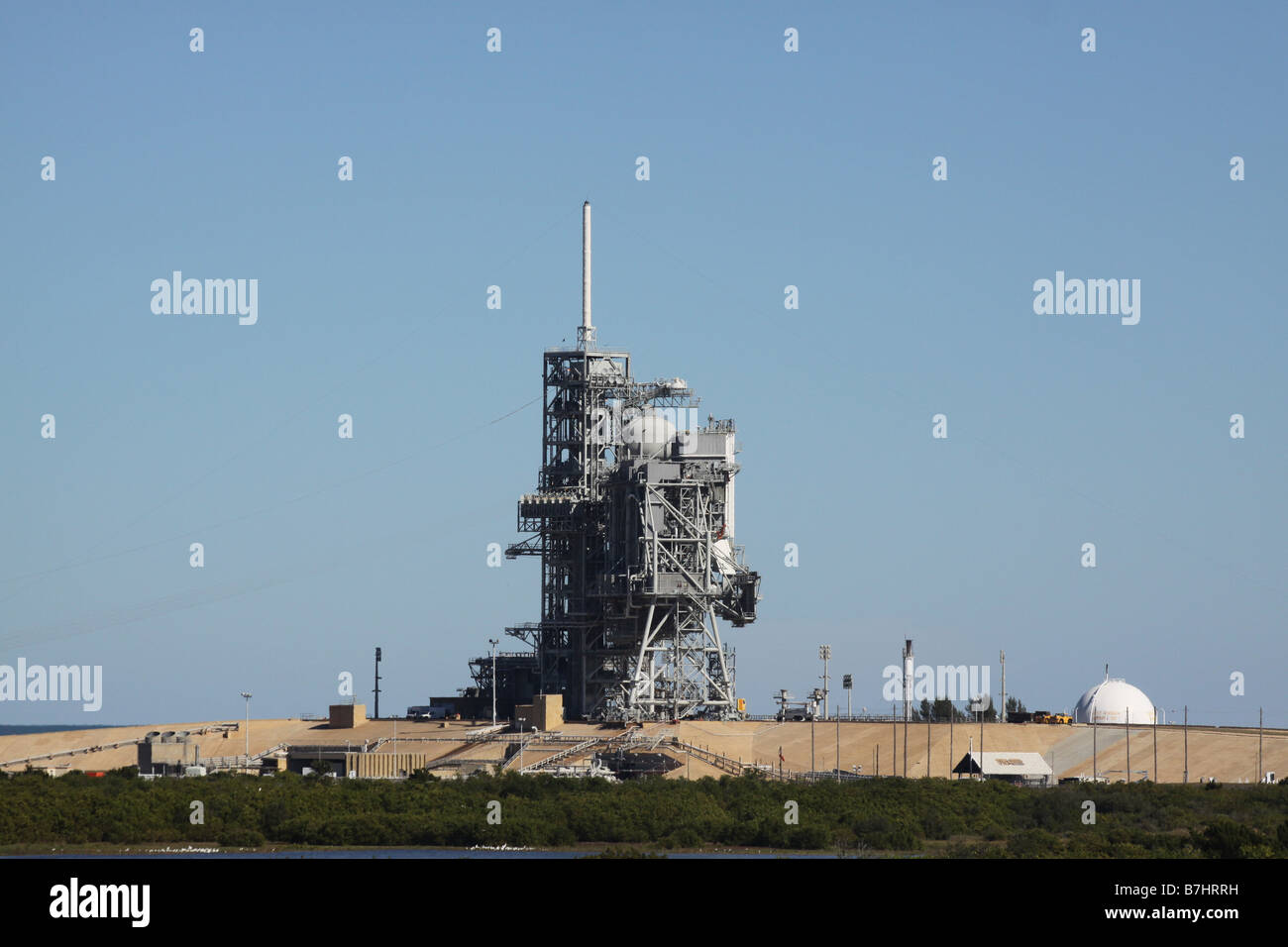 La NASA Launch Pad 39A Kennedy Space Center di Cape Canaveral lo space shuttle tour tourist Foto Stock