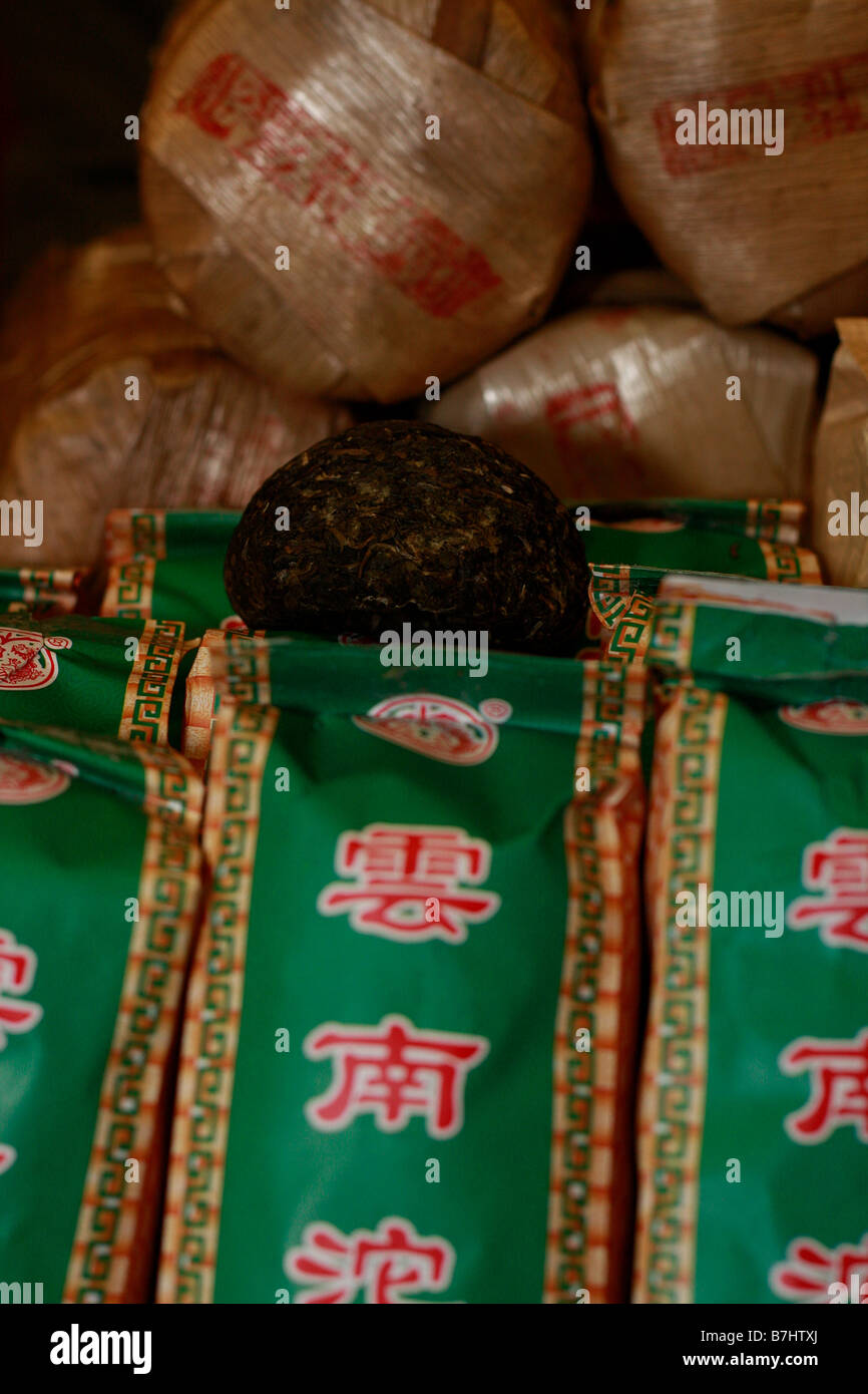 Il tè cinese per la vendita in Guangzhou Mrket fiore nuovo anno celebrazione Foto Stock