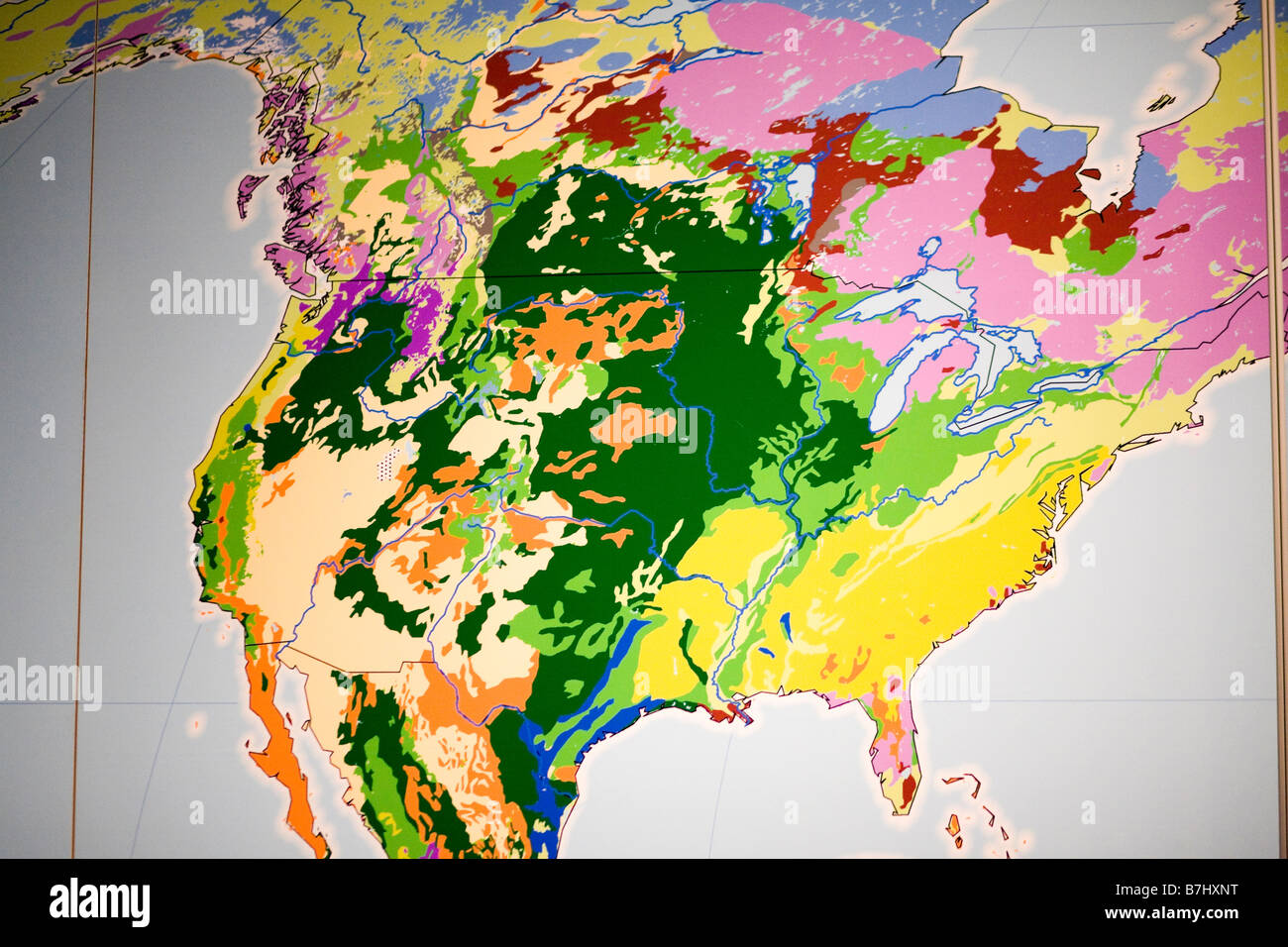 Mappa del suolo del Nord America Foto Stock