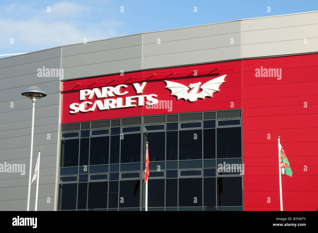 Parc y Strade Nuove stadiun per la Scarlets Team Rygby Pemberton Lanelli Carmarthenshire Galles Foto Stock