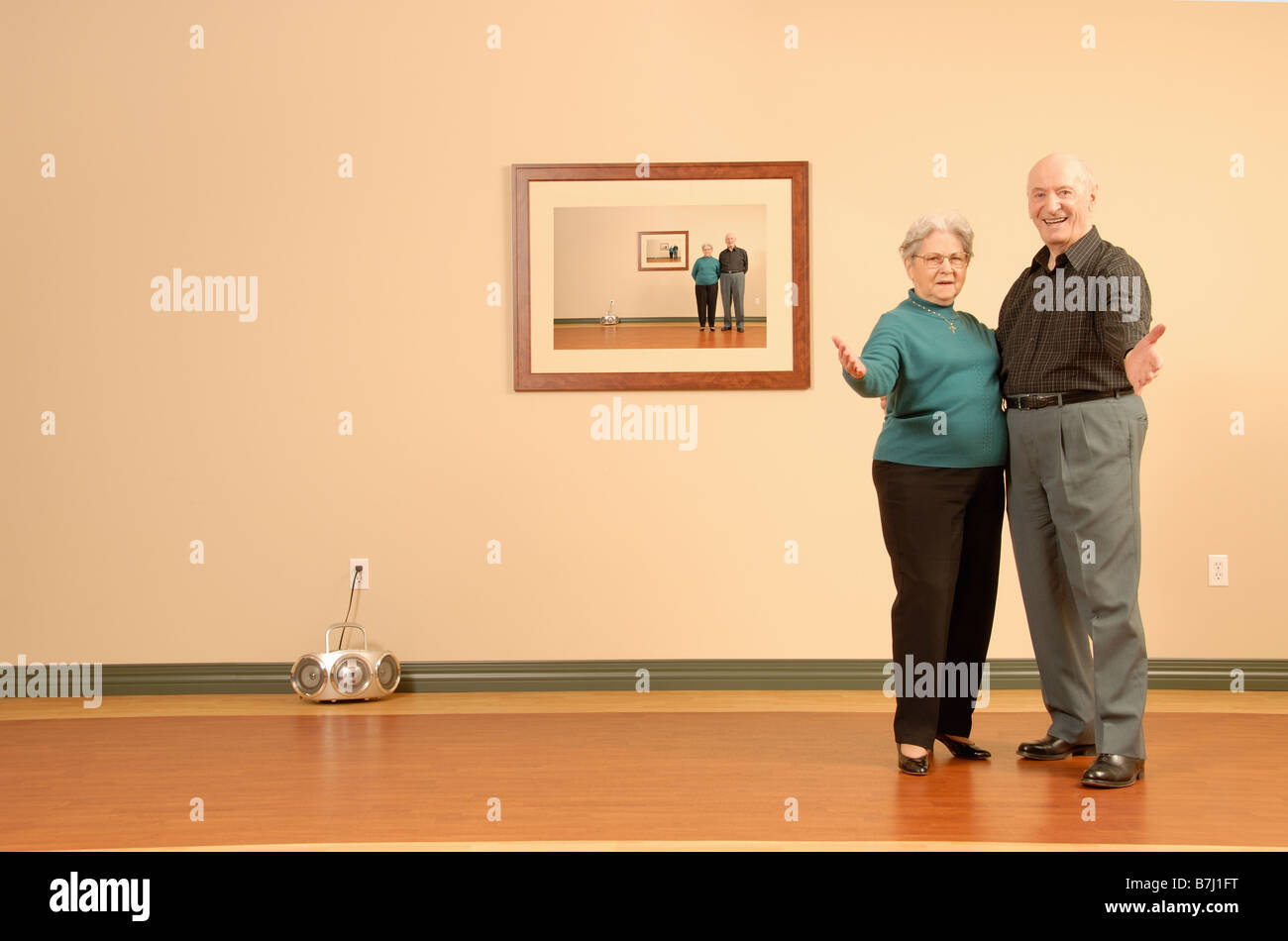 Coppia senior Dancing, Regina, Saskatchewan Foto Stock