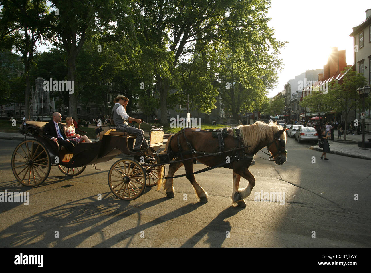 Carrello viaggio turistico, Quebec City, Quebec, Canada Foto Stock