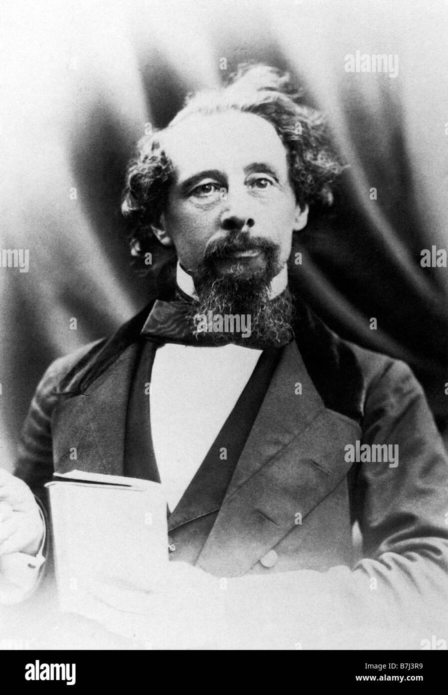 Charles Dickens 1858 ritratto fotografico del Vittoriano autore dando una lettura Foto Stock