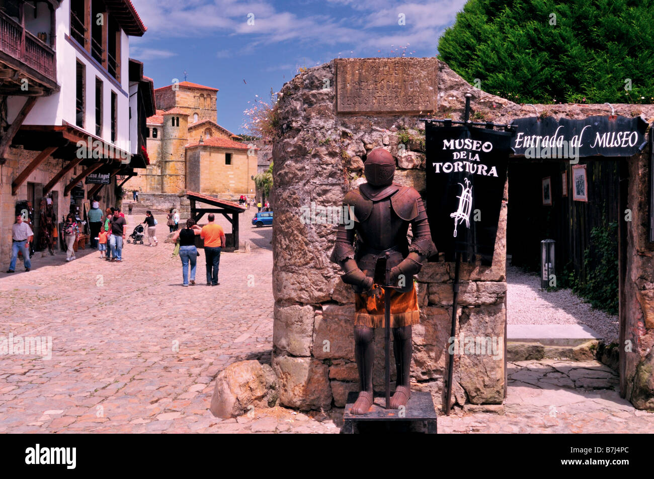 Centro storico di Santillana del Mar in Cantabria, SPAGNA Foto Stock