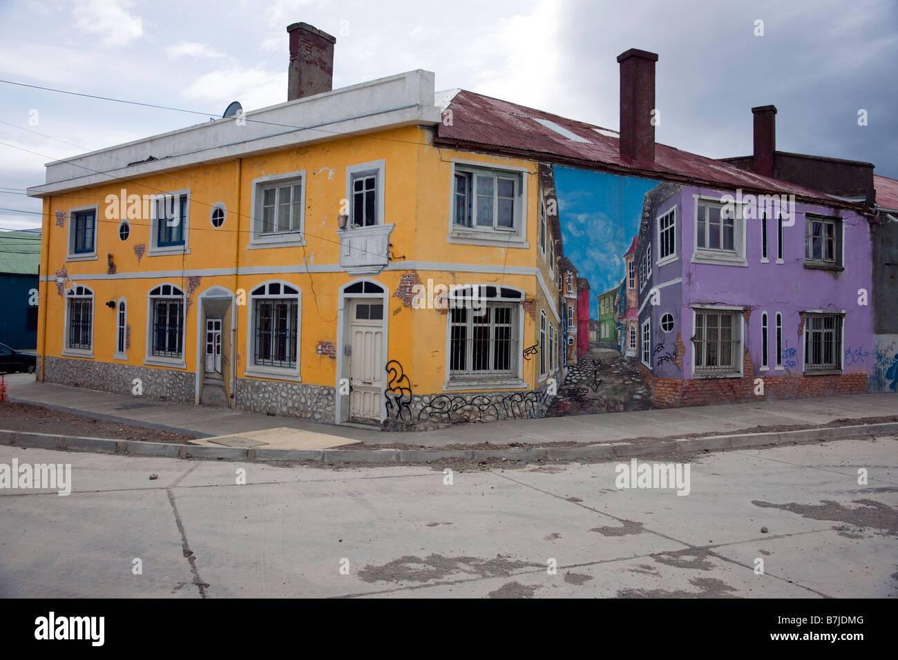 Punta Arenas street murale Foto Stock