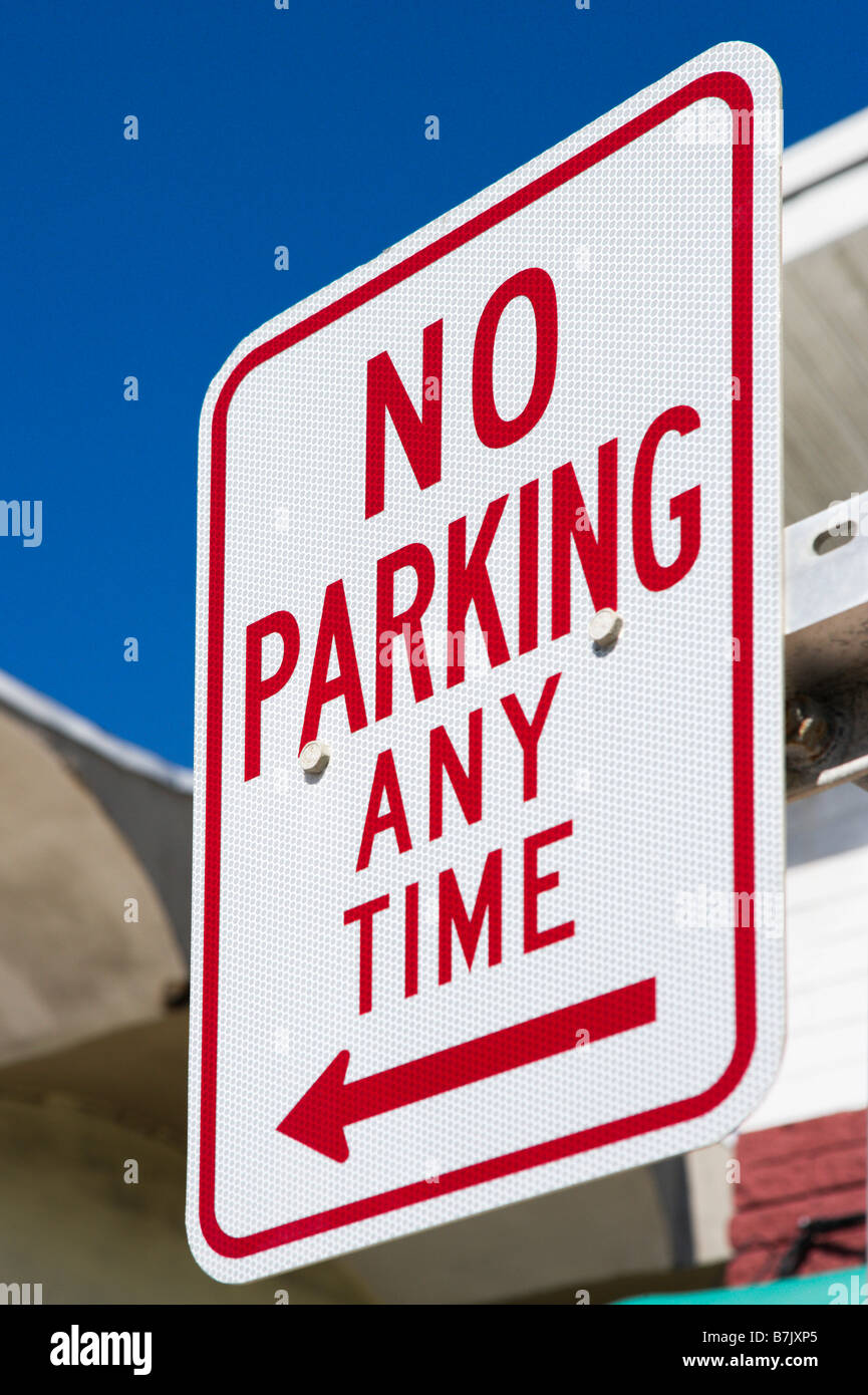 Nessun segno di parcheggio, Florida, Stati Uniti d'America Foto Stock