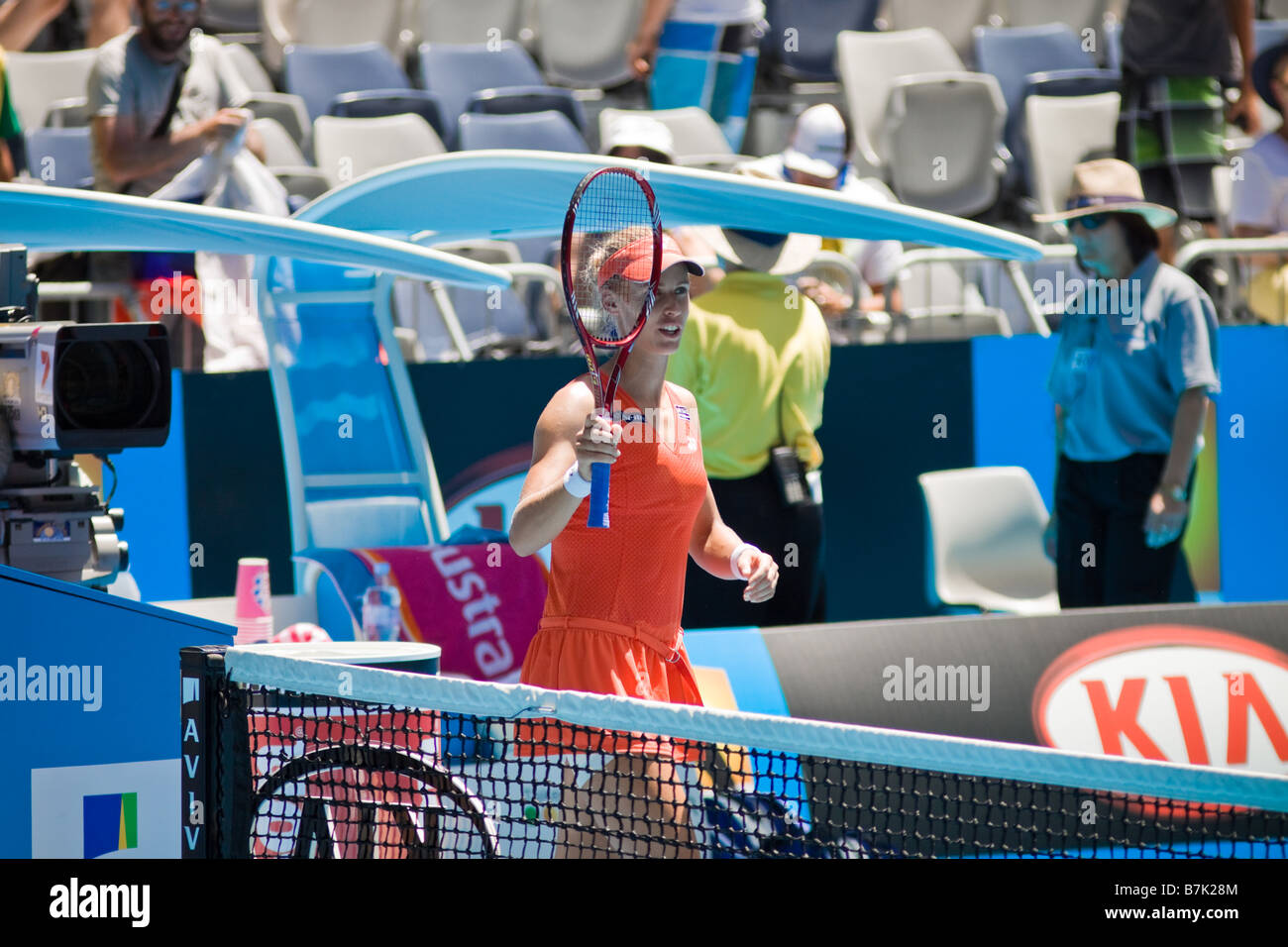 Il russo giocatore di tennis Elena Dementieva, presso l'Australian Open, il 20 gennaio 2009 a Melbourne in Australia Foto Stock