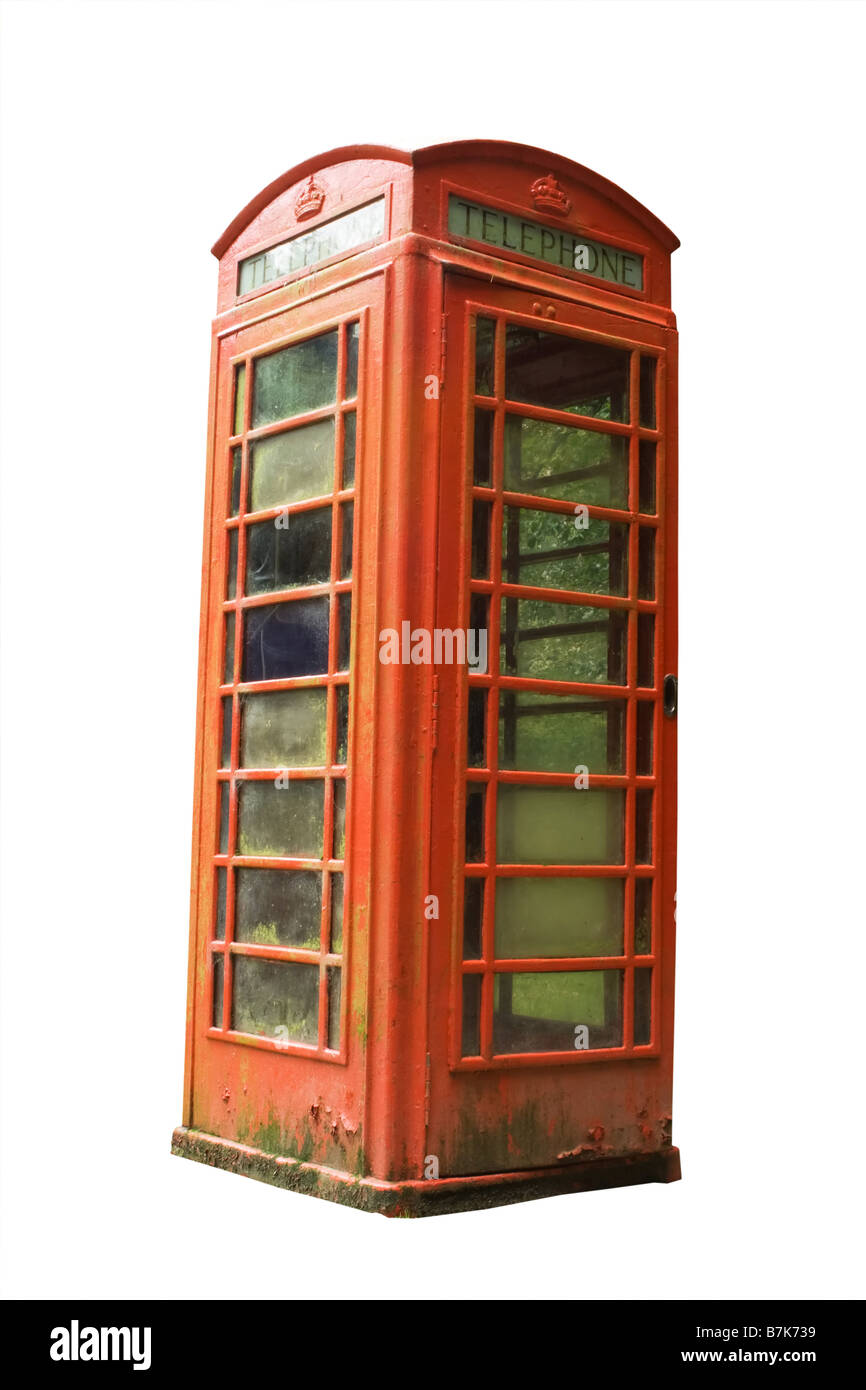 Il vecchio stile red britannico casella telefono Foto Stock