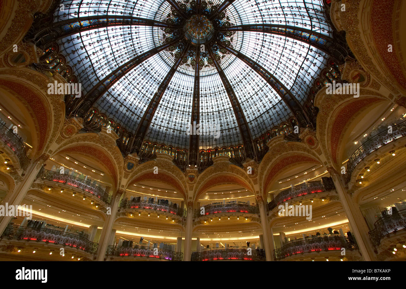 Galerie Lafayette, Paris, Francia Foto Stock