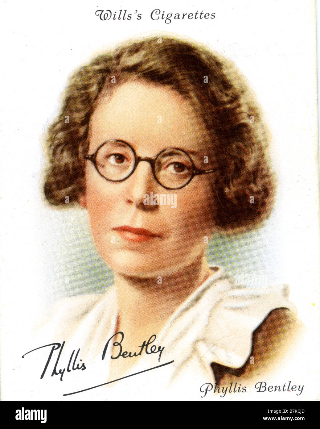 PHYLLIS BENTLEY romanziere inglese 1894-1977 meglio conosciuto per il suo libro 1932 Eredità mostrato su un 1930s carta di sigaretta Foto Stock