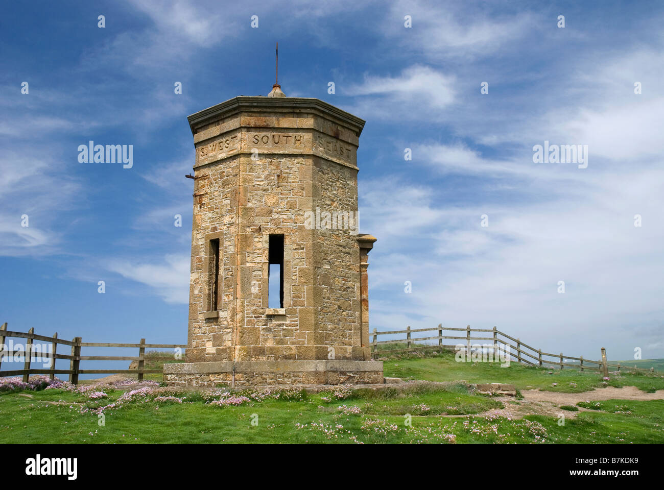 La Torre dei Venti / il Compass Point Tower a Bude, Cornwall Regno Unito. Foto Stock