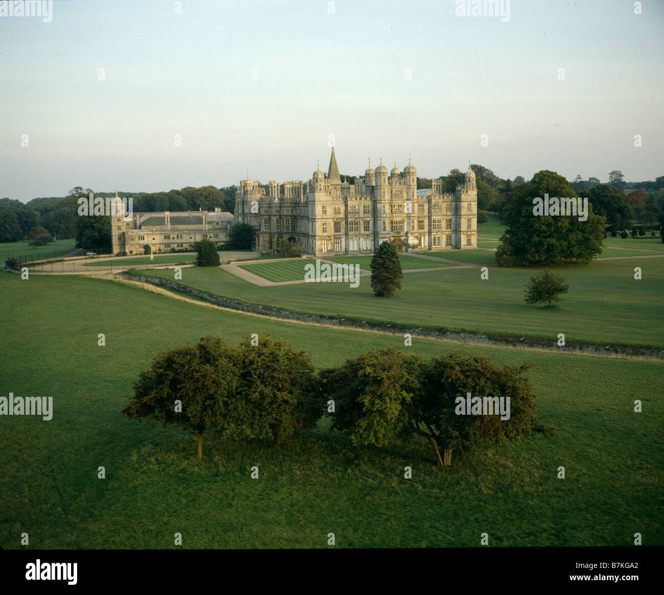 Burghley House vista aerea Foto Stock