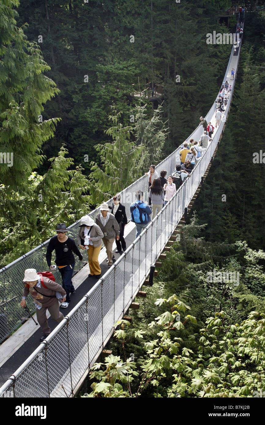 Ponte Sospeso di Capilano, North Vancouver, British Columbia, Canada Foto Stock