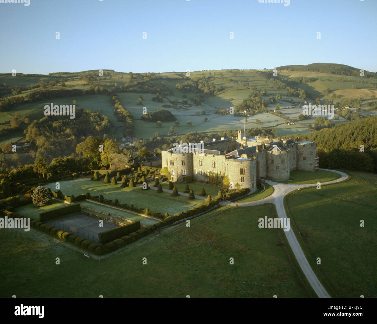 Chirk Castle Clwyd Galles vista aerea Foto Stock