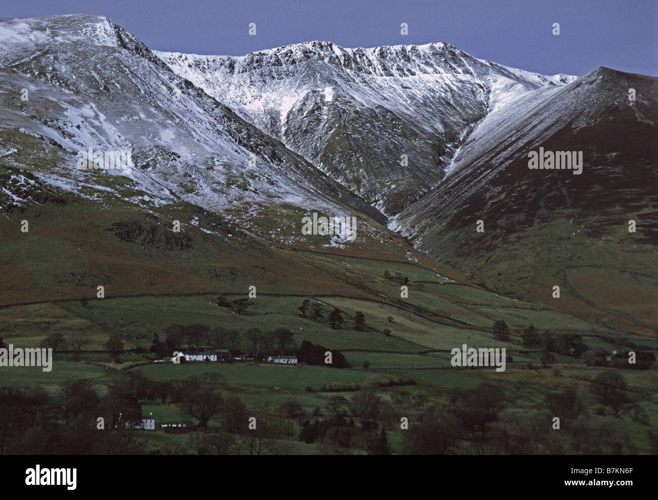 Blease cadde e Gategill cadde, Blencathra. Parco Nazionale del Distretto dei Laghi, Cumbria, England, Regno Unito, Europa. Foto Stock