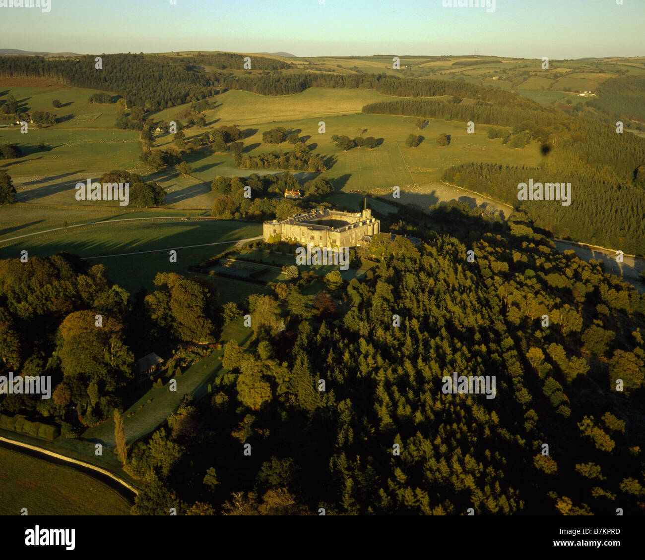 Chirk Castle Clwyd Galles vista aerea Foto Stock