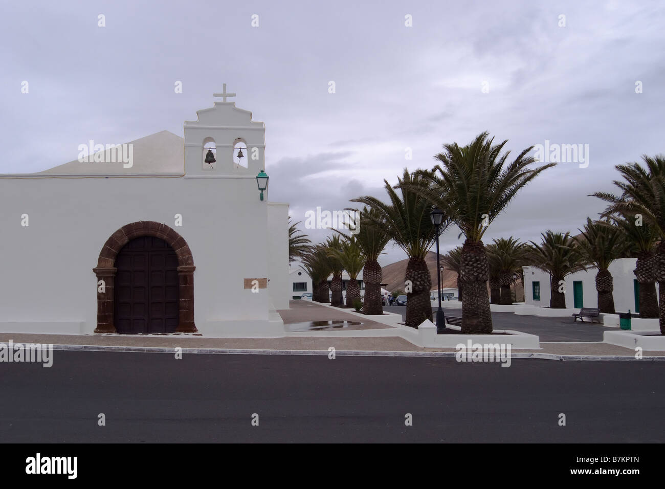 La Chiesa cattolica di Marcial del Rubicone in Femes Lanzarote isole Canarie Foto Stock